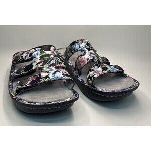 Women’s Alegria Dinah Adjustable Slide Sandals Floral Pattern Sz 37 (US 7)